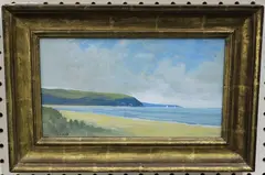Daniel Wright, Over the Bar' (Coastal Landscape with Sailing Boats), oil on board