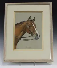 Pippin' (Study of a Horse's Head) by Joan Wanklyn, 1962, gouache, sold Oct 2019