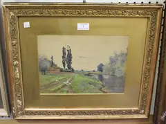 John M. Macintosh, At Bank's Farm, Thatcham, watercolour