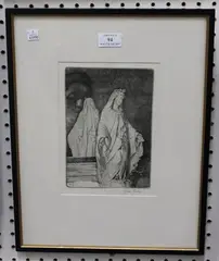 Sylvia Gosse, Statue of the Virgin, monochrome etching