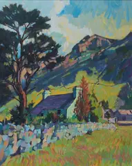 David Napp, Snowdonia Landscape, oil on board