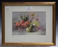 Summer Flowers in a Vase by Jack Carter, 1976, watercolour, sold Jul 2019
