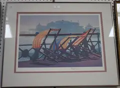 Philip Dunn, Empty Spaces' (West Pier, Brighton) and 'The Depths of Winter' (Palace Pier, Brighton), two 20th century colour prints, both signed in pencil recto
