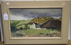 Landscape with Cottage by George Lambourn, oil on board, sold Apr 2019