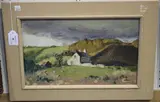 George Lambourn, Landscape with Cottage, oil on board