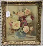 Will Longstaff, Still Life of Roses in a Vase, oil on canvas