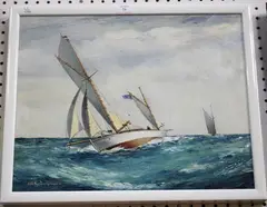 Tom Lewsey, 30 Ton Yawl a Fair Wind, oil on canvas