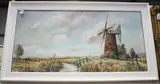 John Adamson, Norfolk Landscape with Windmills and Dykes, oil on canvas