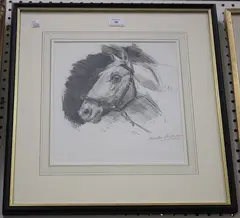 Charles Walter Simpson, Generale Malaga, the only Horse at Olympia which performed the Capriole, pencil