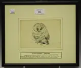 Eileen Soper, Owl on a Branch, charcoal
