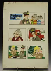 Joan Hickson, Postman Pat Illustrations for Buttons Annual, ten watercolours with gouache