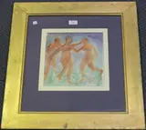 André Bicí¢t, Three Nude Figures, watercolour