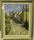 Ernest Knight, Village Scene, oil on canvas