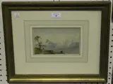Cornelius Varley, Lake Scene with Boats and Distant Mountains, watercolour