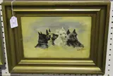 M. Lodwick, Studies of Terriers, oil on canvas