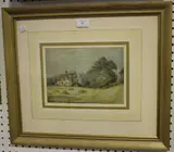 David Cox, Figure before a Cottage in a Landscape, watercolour