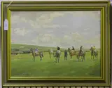 R.L. Harvey, Before the Off, Lewes, oil on canvas-board