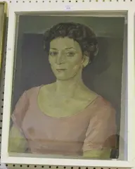 Jacob Kramer, Portrait of a Lady wearing a Pink Blouse, oil on board
