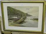 Fred Dixey, A Herring Fisher's Haven, watercolour