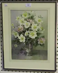 Jack Carter, Still Life of Flowers in an Urn, 1990, watercolour