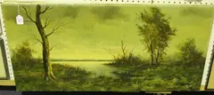 J.R. Depak, Landscape with Lake and Trees, oil on canvas