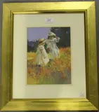 Dianne E. Flynn, Zoe and Laura in the Garden, acrylic