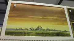 Michael D Barnfather, Between Gloucester and Chepstow, oil on board