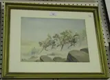 H.C. Johnston, A Forced March, watercolour