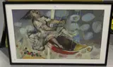 Albert Zavaro, Girl on a Fairground Swingboat, oil on canvas