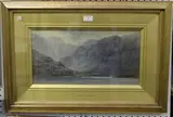 Albert Hartland, Highland Landscape with Loch, watercolour