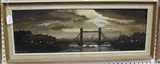 Edward Elliott, Tower Bridge and the River Thames by Moonlight, oil on board
