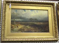 Joseph Wrightson McIntyre, Landscape with Figures upon a Path, oil on board