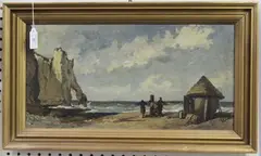 At Etretat by Savile Lumley, 1875, oil on panel, sold Oct 2018