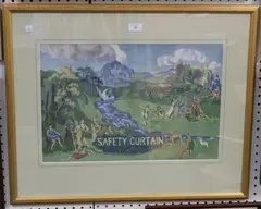 Rhianon Roberts, Design for Old Vic Safety Curtain, watercolour with gouache