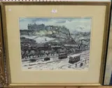 John Miller, Winter's Day, Edinburgh, watercolour with gouache