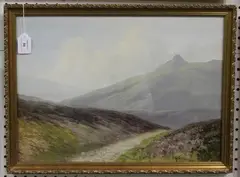 Daniel Sherrin, Dartmoor Landscapes, a pair of early 20th century watercolours with gouache