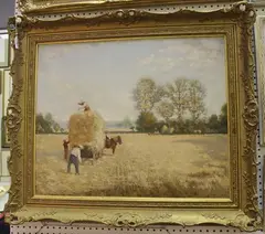 C. Chichester, Haymaking Scene, 1902, oil on canvas