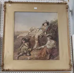Elizabeth Emily Murray, Lost and Won, Gamblers on the Campagna of Roma, watercolour