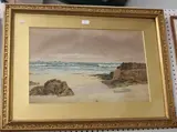 Arthur Suker, Low Water… Land's End, watercolour