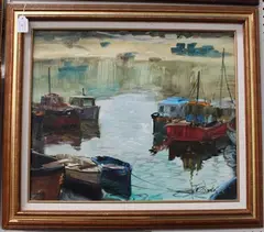 Terry Burke, Pattern of Boats, oil on canvas