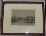 John Whichelo, Junction of the River Mole & Thames from Hampton Bridge, 1848, watercolour
