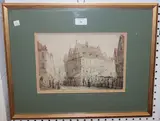 Charles Rousse, Continental Street Scene, probably Ghent, watercolour