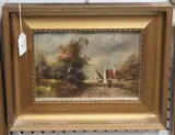 Jan van Hessel, Horse, Rider and Figures on a Country Road, oil on panel