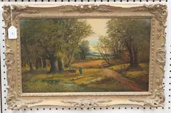 Henri Winstanley, Woodland Landscape, oil on canvas