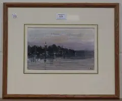 John Doyle, Sunset at Malden, watercolour