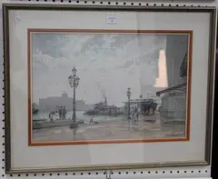After the Rain on the Zattere, Venice by Ashton Cannell, watercolour, sold Jul 2018