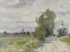 Edward Wesson, Wareham, Dorset, oil on canvas-board
