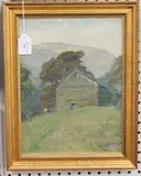 Frank Bramley, Hills in Cumberland, oil on board