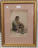 Edith F. Grey, Portrait of a Seated Young Black Man, 1891, watercolour