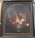 L.E. Parkinson, Still Life Study of Roses and other Flowers in an Urn, 1924, oil on canvas